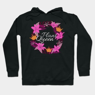 Plant Queen - Pink & Gold Plant Wreath Art Hoodie